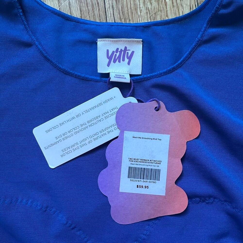 Yitty Mesh Me Smoothing Blue Midi Crop Top - Picture 5 of 6